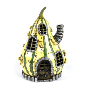 Maison de fée jolie courge, décoration pour jardin de fées