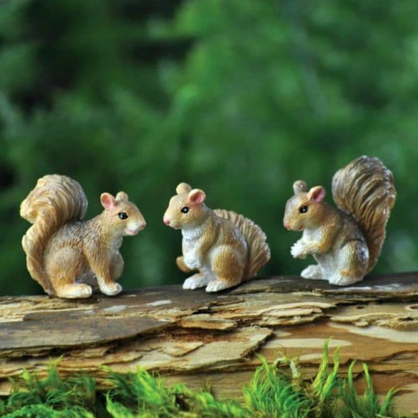 Figurines animaux lot de trois écureuils