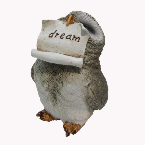 Figurine hibou avec parchemin dream