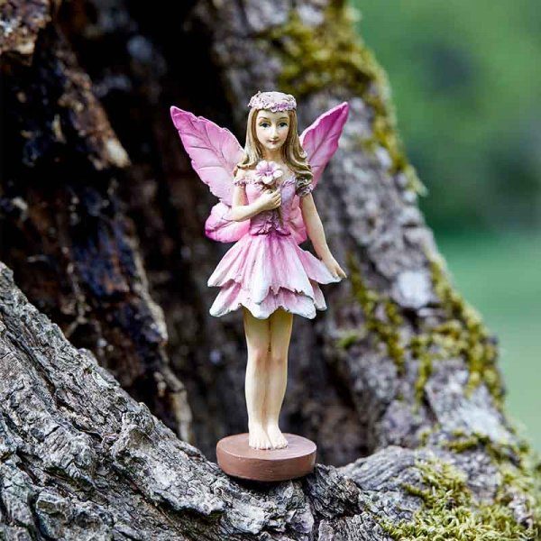 Figurine fée des forêts rose