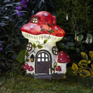 Maison de fées champignon éclairage solaire multi-couleur