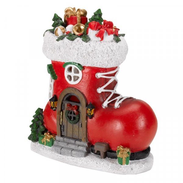 Botte de noël lumineuse LED maison miniature